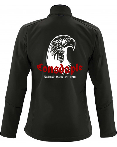 Bestickte Damen Softshell Jacke "3 Lagen" (Consdaple, Adlerkopf 1990)