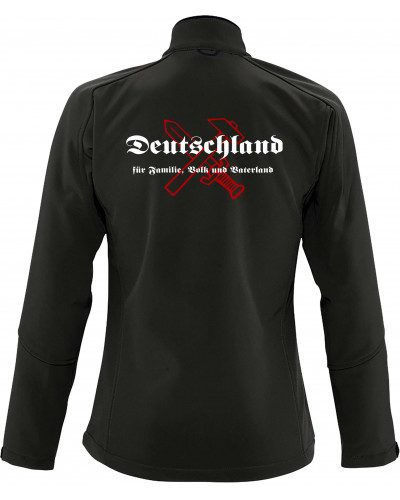 Bestickte Damen Softshell Jacke "3 Lagen" (Deutschland für Familie, Volk und Vaterland)