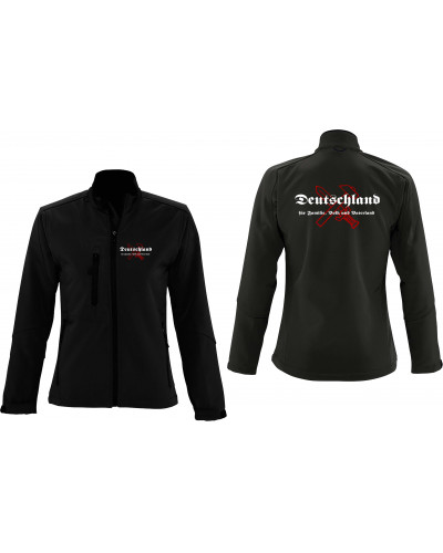 Bestickte Damen Softshell Jacke "3 Lagen" (Deutschland für Familie, Volk und Vaterland)
