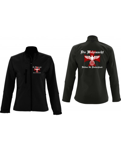 Bestickte Damen Softshell Jacke "3 Lagen" (Die Wehrmacht, Helden für Deutschland)