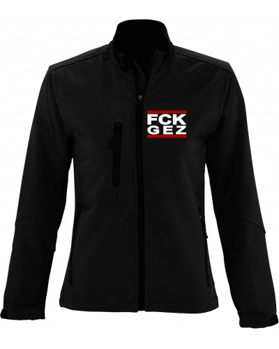 Bestickte Damen Softshell Jacke "3 Lagen" (FCK GEZ)