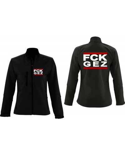 Bestickte Damen Softshell Jacke "3 Lagen" (FCK GEZ)