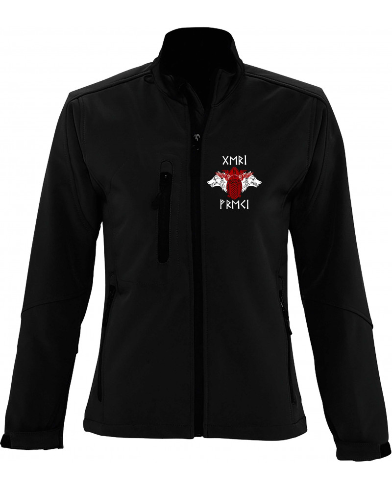 Bestickte Damen Softshell Jacke "3 Lagen" (Geri und Freki)