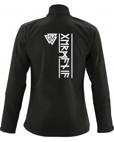 Bestickte Damen Softshell Jacke "3 Lagen" (Germania Runen)