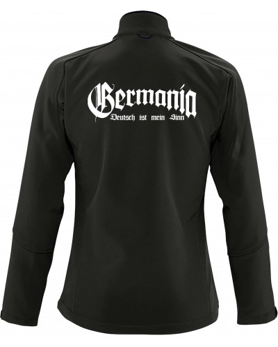 Bestickte Damen Softshell Jacke "3 Lagen" (Germania, Deutsch ist mein Sinn)