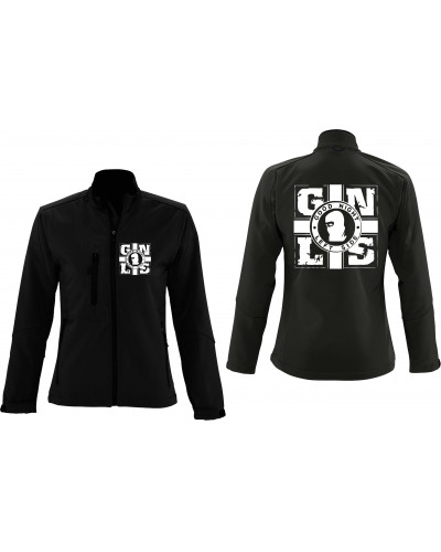 Bestickte Damen Softshell Jacke "3 Lagen" (GNLS, Kreuz)
