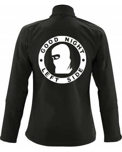 Bestickte Damen Softshell Jacke "3 Lagen" (Good night left side)