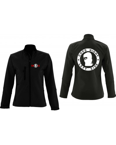 Bestickte Damen Softshell Jacke "3 Lagen" (Good night left side)