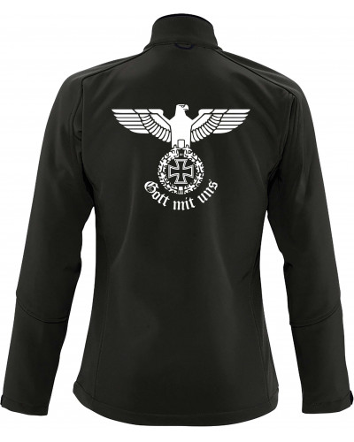 Bestickte Damen Softshell Jacke "3 Lagen" (Gott mit uns)