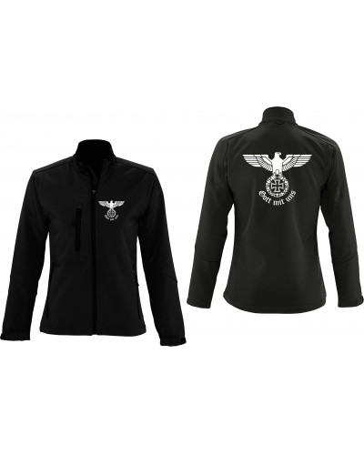 Bestickte Damen Softshell Jacke "3 Lagen" (Gott mit uns)