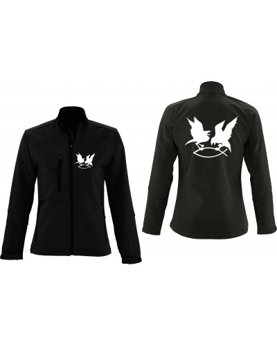 Bestickte Damen Softshell Jacke "3 Lagen" (Hugin Munin)