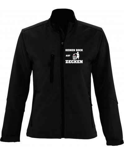 Bestickte Damen Softshell Jacke "3 Lagen" (Keinen Bock auf Zecken)