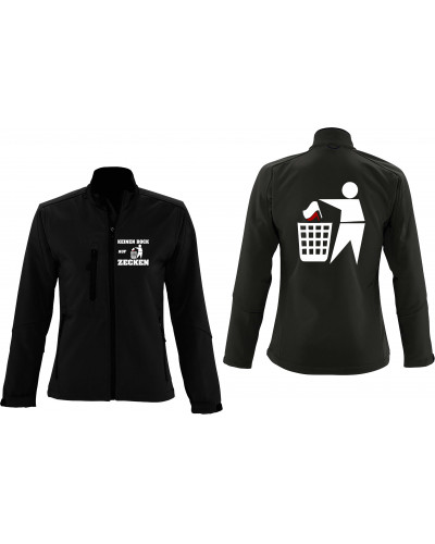 Bestickte Damen Softshell Jacke "3 Lagen" (Keinen Bock auf Zecken)