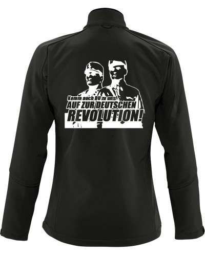 Bestickte Damen Softshell Jacke "3 Lagen" (Komm zur Revolution)