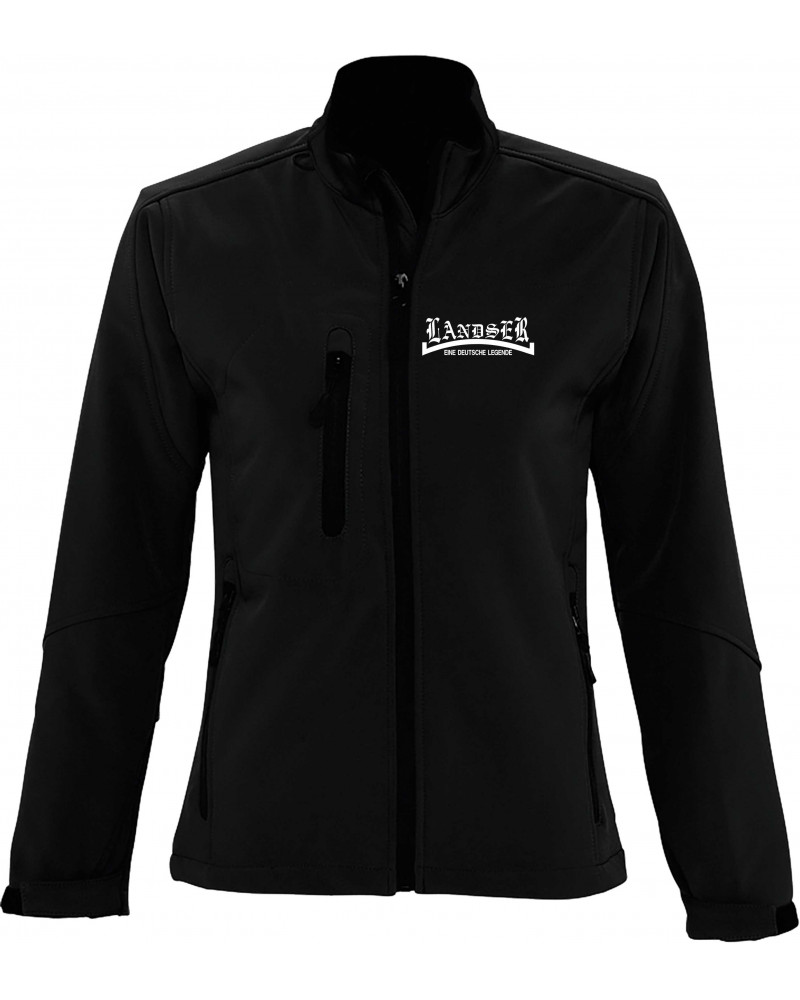 Bestickte Damen Softshell Jacke "3 Lagen" (Landser, weiß)