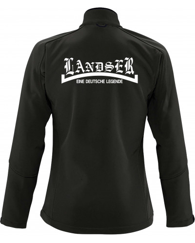 Bestickte Damen Softshell Jacke "3 Lagen" (Landser, weiß)