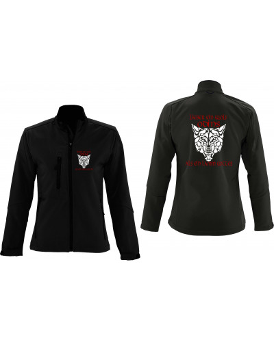 Bestickte Damen Softshell Jacke "3 Lagen" (Lieber ein Wolf Odins als ein Lamm Gottes)