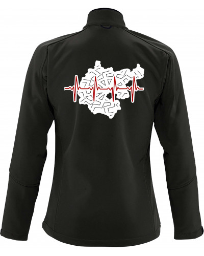 Bestickte Damen Softshell Jacke "3 Lagen" (Mein Herz schlägt für Deutschland)