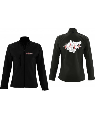 Bestickte Damen Softshell Jacke "3 Lagen" (Mein Herz schlägt für Deutschland)