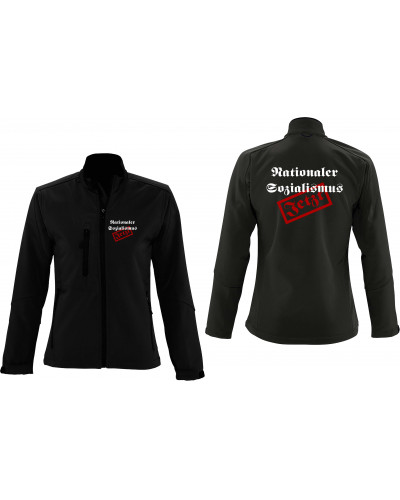 Bestickte Damen Softshell Jacke "3 Lagen" (Nationaler Sozialismus jetzt)