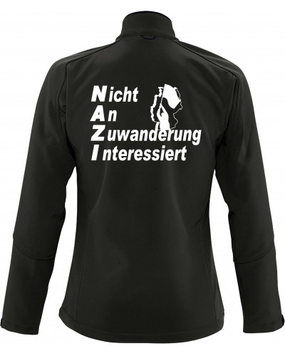 Bestickte Damen Softshell Jacke "3 Lagen" (Nicht an Zuwanderung interessiert, Fahne)