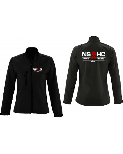Bestickte Damen Softshell Jacke "3 Lagen" (NS HC, more than music)
