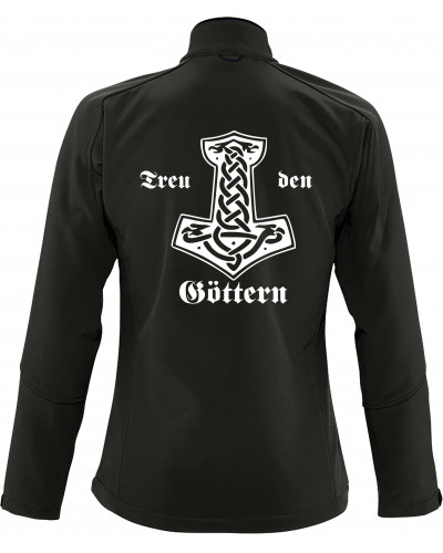 Bestickte Damen Softshell Jacke "3 Lagen" (Treu den Göttern)