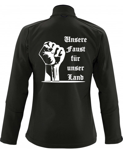 Bestickte Damen Softshell Jacke "3 Lagen" (Unsere Faust für unser Land)