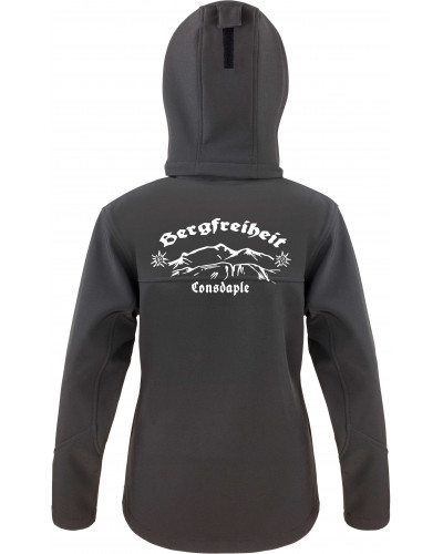Bestickte Damen Softshell Kapuzenjacke (Consdaple, Bergfreiheit)