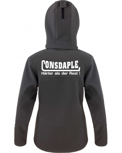 Bestickte Damen Softshell Kapuzenjacke (Consdaple, härter als der Rest)