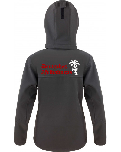 Bestickte Damen Softshell Kapuzenjacke (Deutsches Afrikakorps)