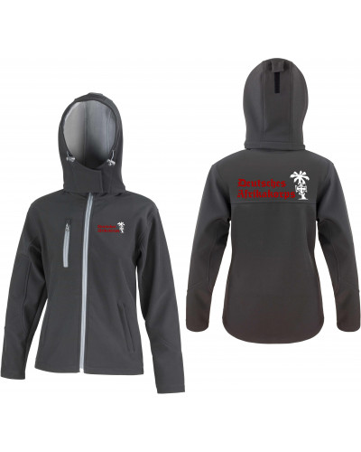Bestickte Damen Softshell Kapuzenjacke (Deutsches Afrikakorps)