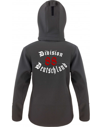 Bestickte Damen Softshell Kapuzenjacke (Division 88 Deutschland)