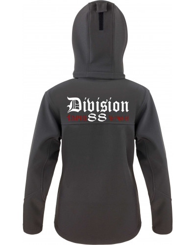 Bestickte Damen Softshell Kapuzenjacke (Division 88 Runen)