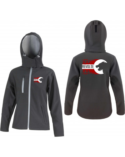 Bestickte Damen Softshell Kapuzenjacke (H8-Front)