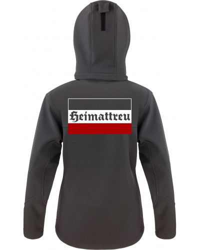 Bestickte Damen Softshell Kapuzenjacke (Heimattreu)