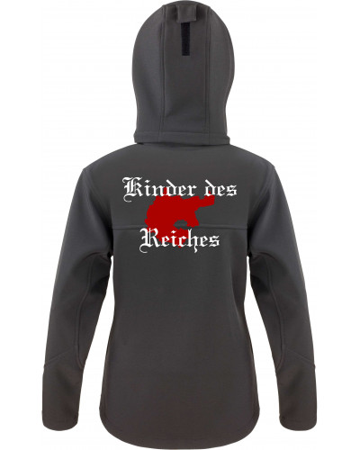 Bestickte Damen Softshell Kapuzenjacke (Kinder des Reiches)