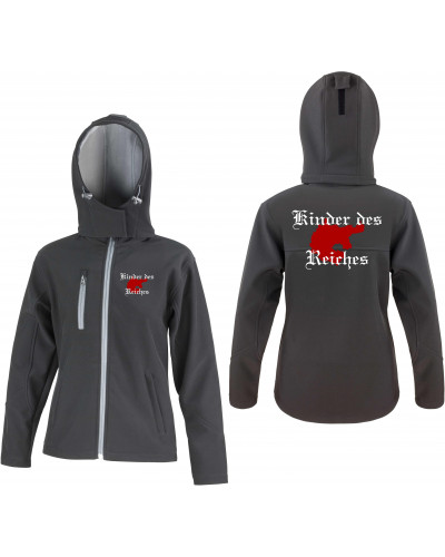 Bestickte Damen Softshell Kapuzenjacke (Kinder des Reiches)