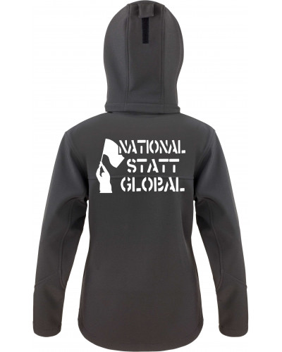 Bestickte Damen Softshell Kapuzenjacke (National statt global)