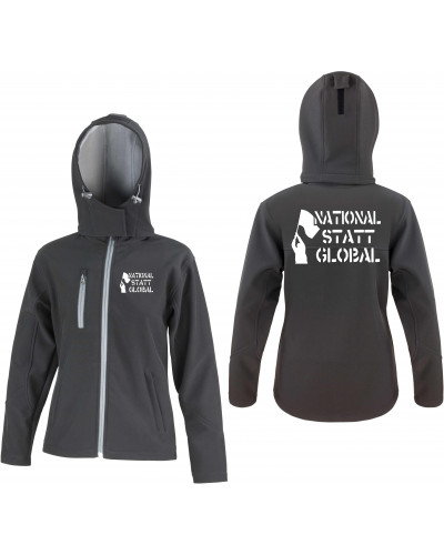 Bestickte Damen Softshell Kapuzenjacke (National statt global)
