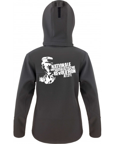 Bestickte Damen Softshell Kapuzenjacke (Nationale und sozialistische Revolution jetzt)