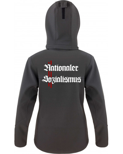 Bestickte Damen Softshell Kapuzenjacke (Nationaler Sozialismus)