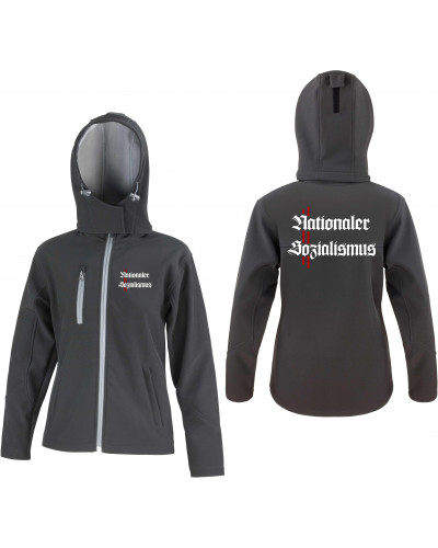 Bestickte Damen Softshell Kapuzenjacke (Nationaler Sozialismus)