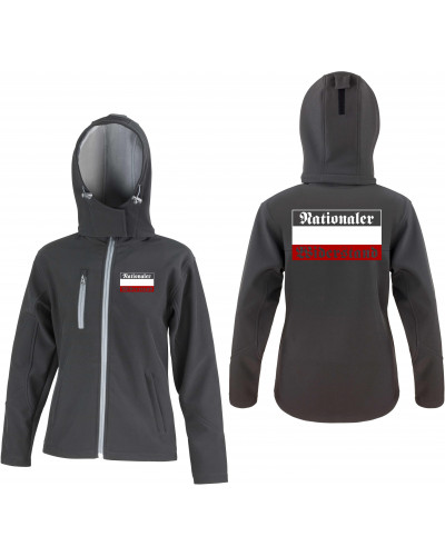 Bestickte Damen Softshell Kapuzenjacke (Nationaler Widerstand)