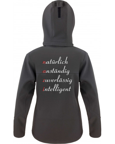 Bestickte Damen Softshell Kapuzenjacke (NAZI)