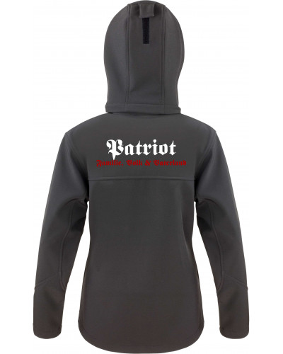 Bestickte Damen Softshell Kapuzenjacke (Patriot)