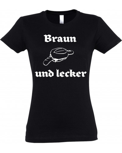 Damen T-Shirt (Braun und lecker)