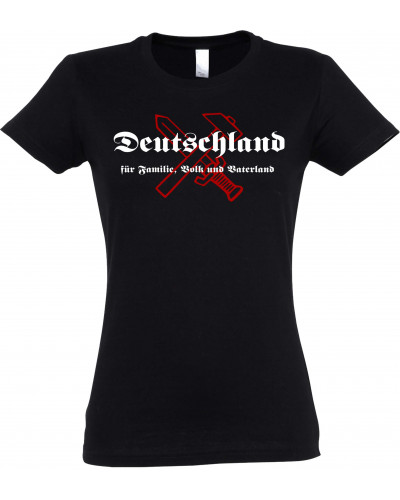 Damen T-Shirt (Deutschland für Familie, Volk und Vaterland)