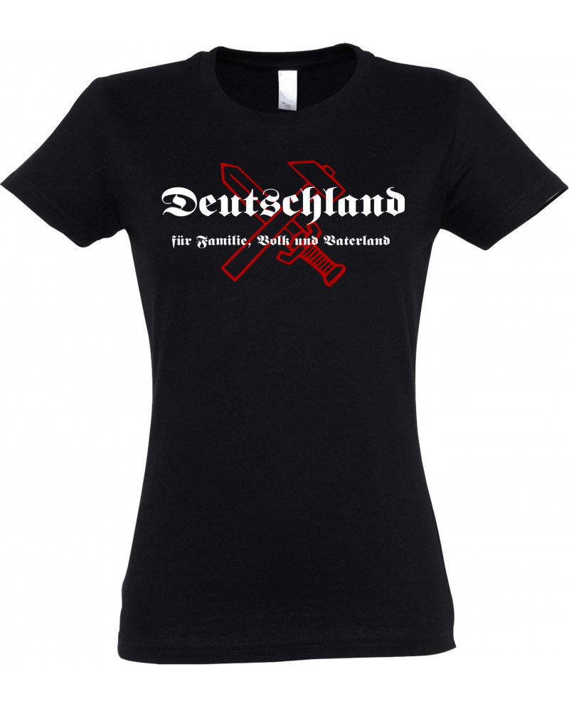 Damen T-Shirt (Deutschland für Familie, Volk und Vaterland)