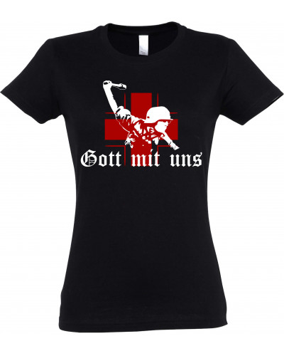 Damen T-Shirt (Gott mit uns, Soldat)